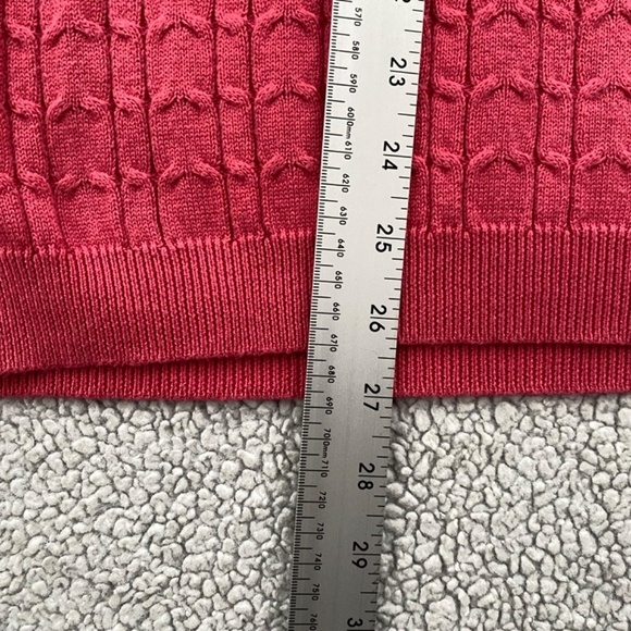 Betas Choice Sweater Womens Medium Red Knit Short Sleeve Stretch Crew Neck - Picture 4 of 8